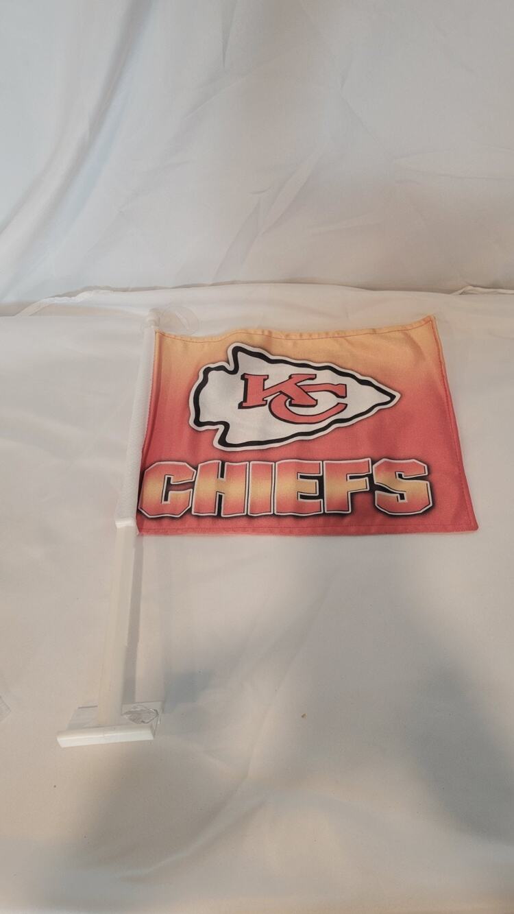 Kansas City Chiefs Car Flag NFL Football Window Mount Red NWOT